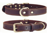 Premium Genuine Leather Dog Collar/Durable Real Leather Adjustable Collars For Male Female size V1188-MS-227-1674-5