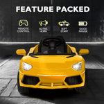 ROVO KIDS Lamborghini Inspired Ride-On Car, Remote Control, Battery Charger, Yellow V219-TOYROTRVL1YB