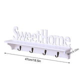 Key and Mail Holder-Mounted,Wooden Key Rack Hanger Holder for with 4 Key Hooks, Rustic V1192-AZ-W-29663