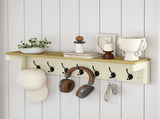 Levede Coat Rack Wall Mounted Shelf 7 Double Hooks Storage Entryway Hallway DH1050-CR-AU