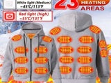 Heated Hoodie Electric Heating Hoodie Smart Heated Sweatshirt 23 Zone Heating - Black - Size 4XL V1106-M-APP2-44394-BLAC-4XLAU4XLEU58