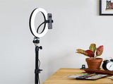 10" LED Selfie Ring Light with 1.6M Tripod Stand Phone Holder Photo Live Makeup V63-834721