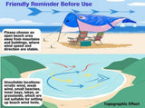 Whale-Shaped Beach Wind Shelter Ultra-Light 1 kg Portable Sun Shade Tent, Spacious for 2-3 People, V1341-ZY-S23KP9N8-BLUE