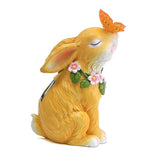 Solar Garden Rabbits with Butterflies Solar Charging Hand Painted Synthetic Resin Solar V1294-YM0717-3111220225611