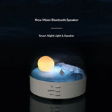 Elegant Moon Sea and Snow Mountain LED Night Light Music Speaker Lamp USB Type-C Rechargeable, V1192-AZ-W-2840