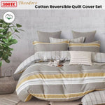 300TC Theodore Grey Reversible Cotton Quilt Cover Set Queen V442-ATX-QUILTCS-300TCTHEODORE-GREY-QS