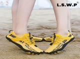 Men'S Aqua Shoes Non-Slip Water Shoes Breathable Fly Knit Wide Toe Box Shoes - Orange - Size V1106-M-SHOE-88733-ORAN-10AU10EU43