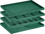 Jewelry Tray, 4 Set of Stackable Jewelry Display Tray, Velvet Jewelry Organizer, Storage Box for V1258-DP02-C-3236