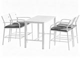 Gardeon Outdoor Bar Set 5-Piece Patio Dining Chairs Aluminium Table Stools White ODF-BARSET-WH-5SET-AB