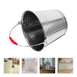 Plated Silver Stainless Steel Bucket with Handle Thick Heavy Bottom Rust Proof Water Container V1366-AZ2-W-12110