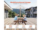 Picnic Table Wooden Tables and Bench Set Umbrella Garden Indoor Outdoor V952-2DFZ29FTKZDMPDRJRV0