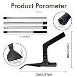 Extendable Gutter Cleaning Tool with L-Shaped Scoop Head and Hanging Hook for Removing Leaves and V1341-ZY-QEZE7J2F-SILVER