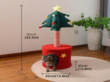 Festive Christmas Tree Cat Scratcher and Cozy Hideaway Condo All-in-One Cat Furniture with Plush V1341-ZY-4MZ58LRX