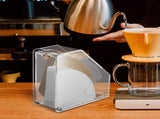 Coffee Filter Holder With Lid - Acrylic Paper Dispenser Rack Storage Box Organizer, Damp-proof Fit V1258-DP02-C-1110