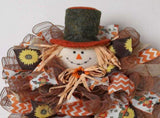 Scarecrow Wreath 65x40cm/25.6x15.7in Thanksgivingative Artificial Wall Hanging Wreath for Home V1294-YM0901-240730FB03-1