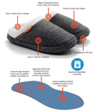 ARCHLINE Orthotic Slippers Slip On Scuffs Pain Relief Moccasins - Navy with Hearts - EUR 36 V563-AS302-36