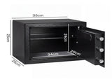 Levede Safe Box Fingerprint Lock Steel Home Safe 14L LED Light Alarm Black SAFE1007-AU