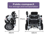 EQUIPMED Power Electric Wheelchair, Folding, Airline Approved, ARTG Certified, Recline Adjustment, V219-HWCELEEQ16SA