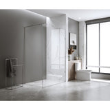 70x200cm Single Shower Glass Screen with Black F-brackets & Square Pole V63-921521