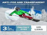 OutdoorMaster Ski Goggles with Cover Snowboard Snow Goggles OTG Anti-Fog -100% UV Protection-OM-18 XFOM-SG18PCS-BK
