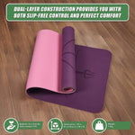 8mm TPE Yoga Mat Exercise Fitness Gym Pilates Non Slip Dual Layer V63-827141