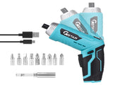 GSTAR Cordless Screwdriver Kit with LED Light Spindle Lock Adjustable 2 Position Handle 240rpm 3.6V V1294-YM0901-H47164BL-1