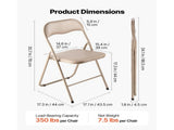 4 Pack Folding Chairs, Foldable Leather Chairs with Heavy Duty Metal Frame & Padded Cushion, V952-JSZDYPGJS4BZLL6UP001V0