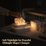 Baby Wipe Warmer and Dispenser with Night Light, Portable Foldable Silicone Wet Wipes Warmer Case V1369-AZ3-W-12169