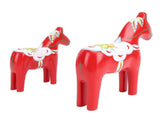 2pcs Hand Painted Swedish Wooden Horse Figurine Dalecarlian Horse Ornaments for Home Wedding V1294-YM0901-3115240105211