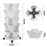 5 Tier Stackable Planter Pots Vertical Garden Stacking Space Saving High Yield Ideal for Herbs V985-STACKABLEPLANTERSET