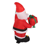 Christmas Inflatable Decoration 4FT Polyester Fiber Blow Up Father Christmas Holding A Gift for Xmas V1294-YM0901-3115230113411