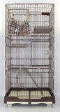 146 cm Brown Pet 4 Level Cat Cage House With Litter Tray & Wheel 72x47x146 cm V278-CSN-1-3-M-3-BROWN