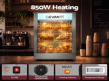 Devanti Commercial Food Warmer 850W 3 Shelf Heated Display Cabinet FW-350M-SI