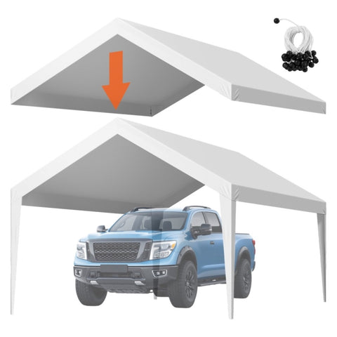 VEVORport Replacement Canopy, 6 x 3.6 m Potable Garage Tent Top Tarp, UV-Resistant & Waterproof V952-CKPB12X20FTBB7CQI001V0