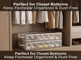PVC Shoe Storage Box Waterproof Foldable Clear Steel Frame Under Bed Organizer, Zippered Access for V1192-AZ-W-21319
