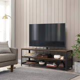 VASAGLE Industrial TV Stand for Screen Size up to 60 Inches Rustic Brown V227-9101402100142
