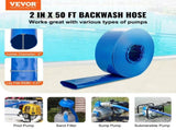Backwash Hose, 2 in x 50 ft, Heavy-Duty PVC Flat Pool Discharge Hose with Aluminum Camlock C & E V952-FCXRG250FTPVCM9TXV0