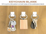 50 Blank Wooden Keychain Rectangular Engraving Key ID Can Be Engraved DIY V1192-AZ-W-23787