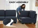 Artiss Modular Sofa Chaise Set 5-seater Dark Grey SBED-C-EP05-DA-GY-ABCDE