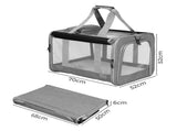 Pawz 3 in 1 Pet Soft Crate Dog Cat Carrier XL Size Grey PT1254-XL-GY