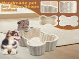 2 Pcs Dog Toy Basket Dog Toy Bin Bone Shaped Handmade Pet Organizer for Pet White Cotton Rope Basket V1258-DP02-C-2285