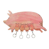 Pig Wall Decoration with 5 Hooks, Cute Key Storage Organizer for Farmhouse Entryway, Front Door, V1369-AZ3-W-21617