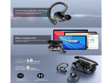 Wireless Earbuds Sport Bluetooth 5.3 Headphones 3D Bass Hi-Fi Stereo Over Ear Buds, 48H Noise V1192-AZ-W-3362