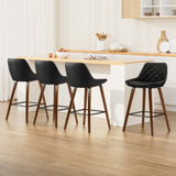 Artiss 4x Bar Stools PU Seat Wooden BA-TW-8206-BKX4