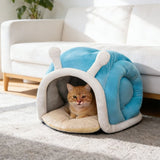 All Season Semi Enclosed Pet Bed 14.96x13.78In Cat Dog House Design Organizer For Thick Warm Filling V1369-AZ3-W-10163