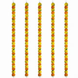 5Pcs Marigold Garland 5ft Orange and Yellow Artificial Flowers Water Resistant for Diwali Home V1366-AZ2-W-15333