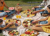 Eetblad Bamboo plate with clear lid Dried fruit plate Rice picnic Portable Deli container V1259-DP01-BO-93