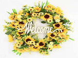 Sunflower Garland Door Ornament Ins Nordic Sunflower Decoration Hello Hanging Ornament V1294-YM0715-211029DY08-2