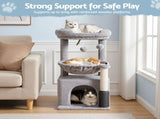 i.Pet Cat Tree Tower 82cm Scratching Post Furniture Scratcher House Light Grey PET-CAT-S82-LTGR