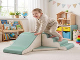 Keezi Kids Climbing Blocks 4-Piece Foam Toddler Playset Soft Indoor Climbing Toy Rocker KCB-4IN1-GN